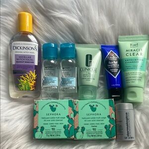 Makeup Remover & Micellar Water Sample Skincare Bundle; Sephora Garnier Clinique
